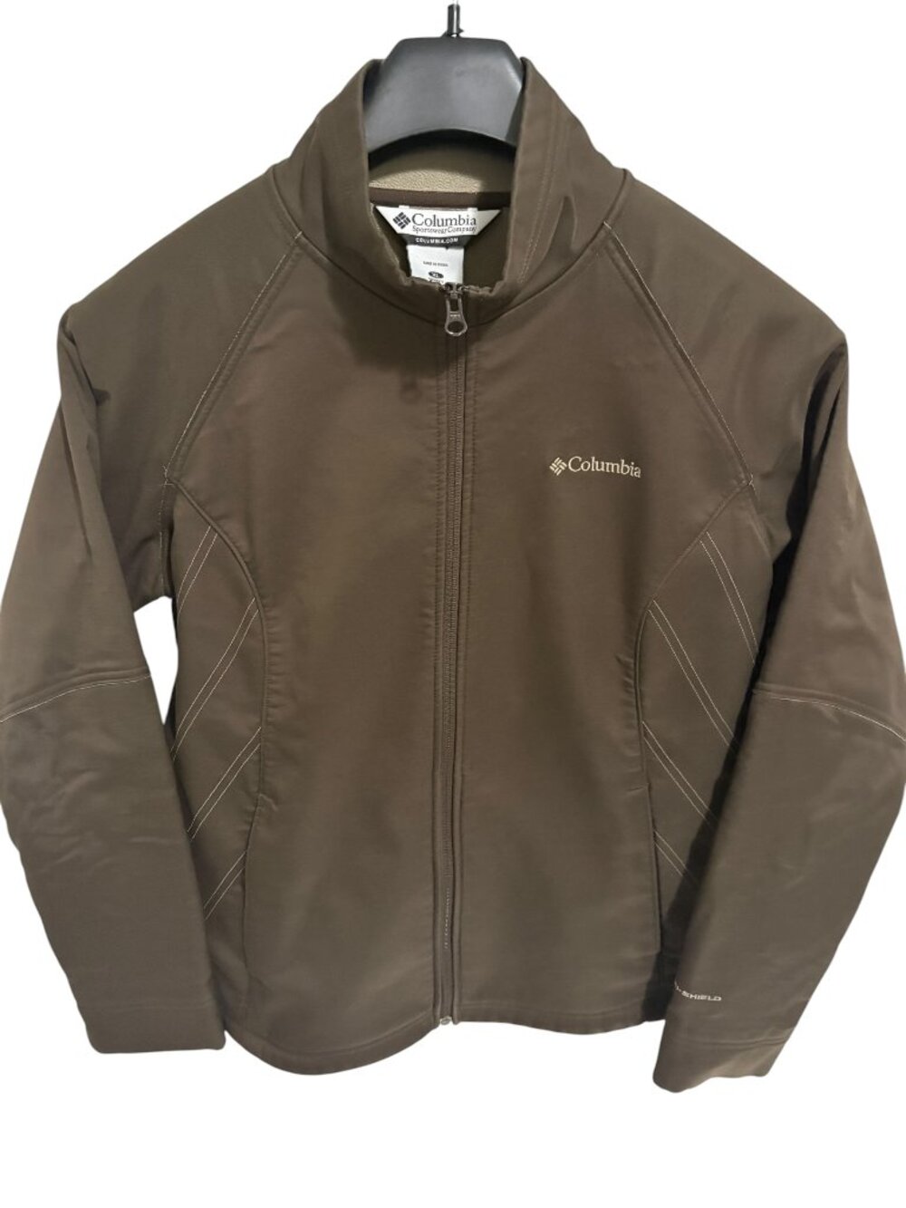 Columbia Women's Omni Shield Soft Shell Full Zip Jacket Size XL Brown